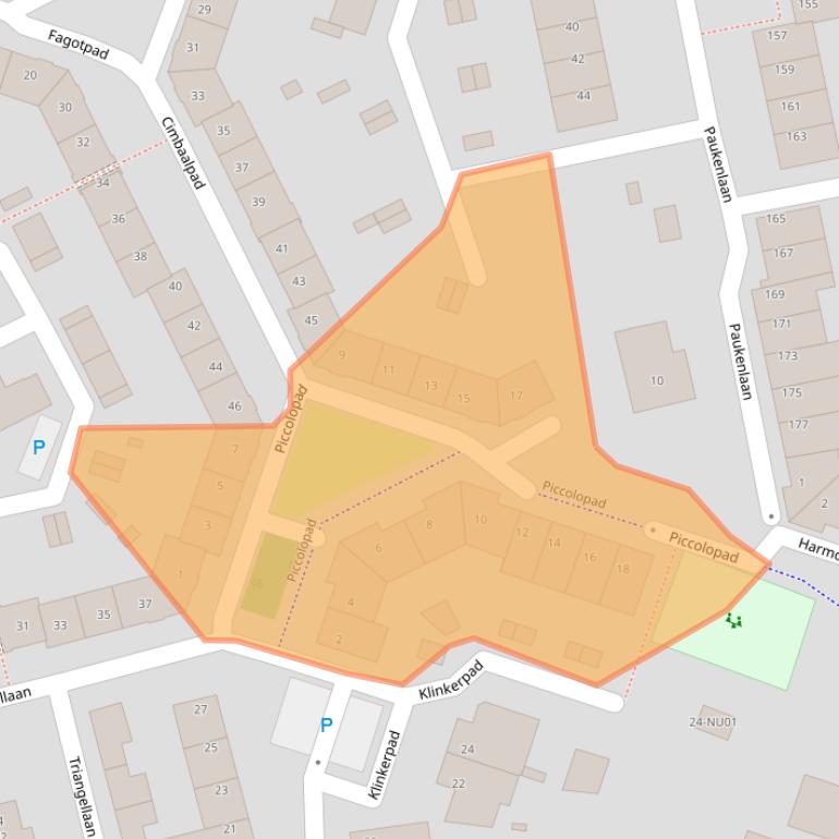 Kaart van postcodegebied 5101AD.