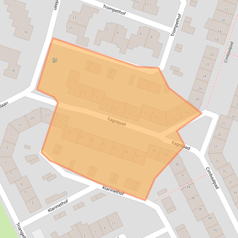 Kaart van postcodegebied 5101AJ.