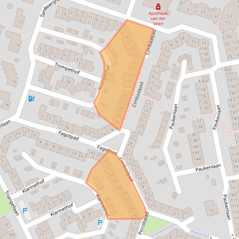 Kaart van postcodegebied 5101AP.