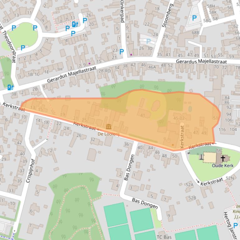 Kaart van postcodegebied 5101BB.