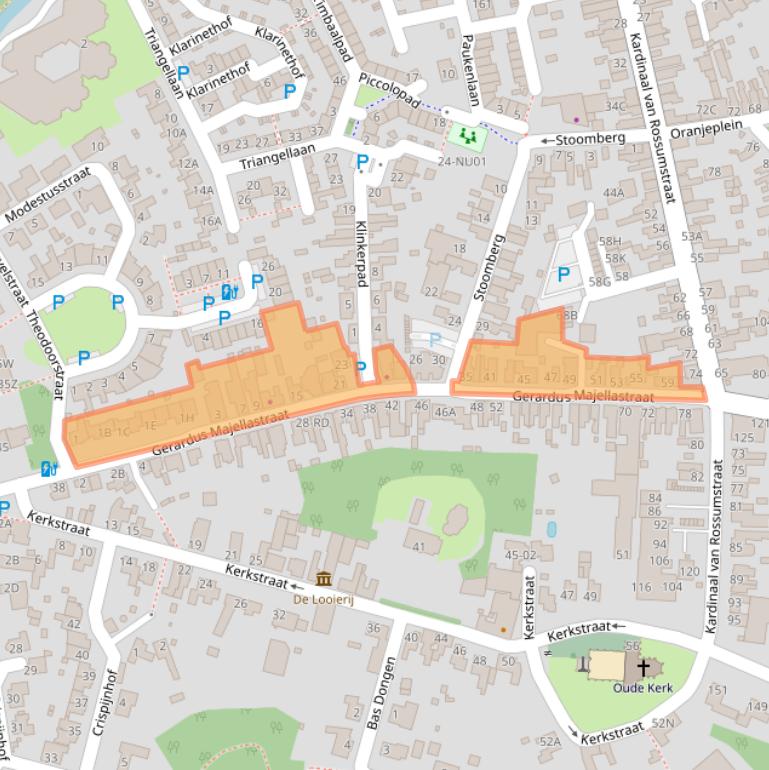 Kaart van postcodegebied 5101BE.