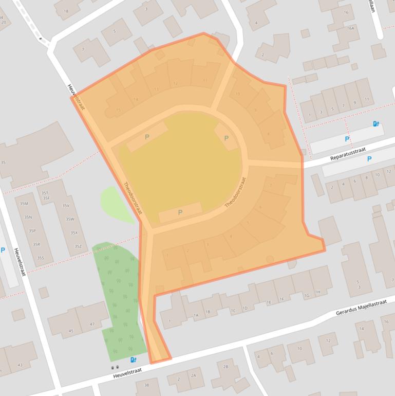 Kaart van postcodegebied 5101BN.