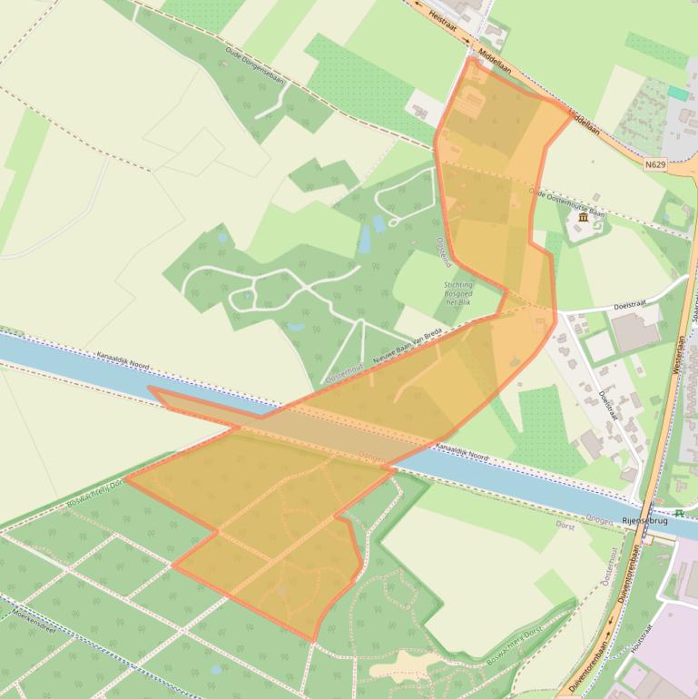 Kaart van postcodegebied 5101PB.