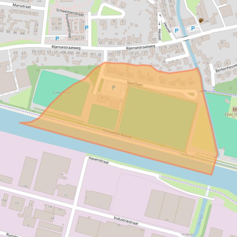 Kaart van postcodegebied 5101TA.