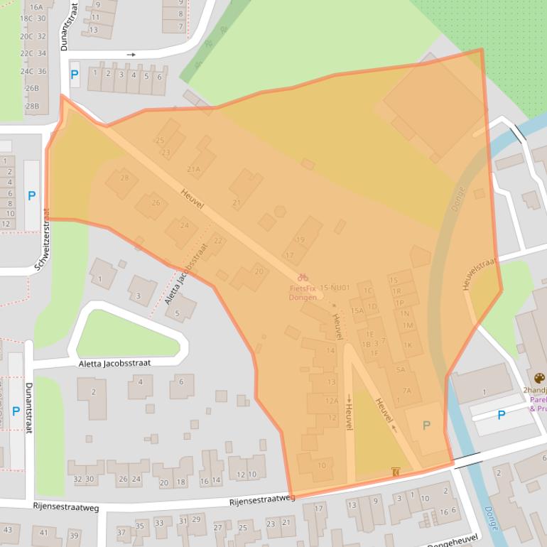 Kaart van postcodegebied 5101TD.
