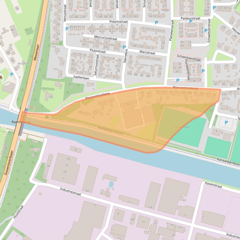 Kaart van postcodegebied 5101TG.