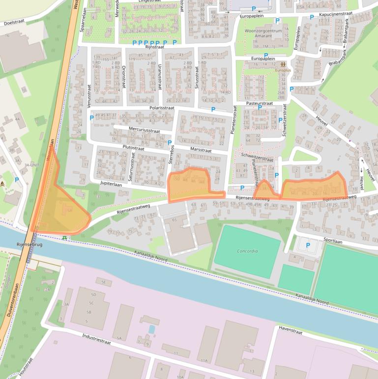 Kaart van postcodegebied 5101TH.