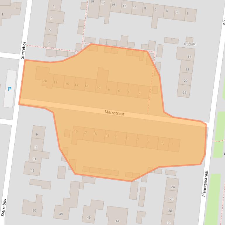 Kaart van postcodegebied 5101TT.