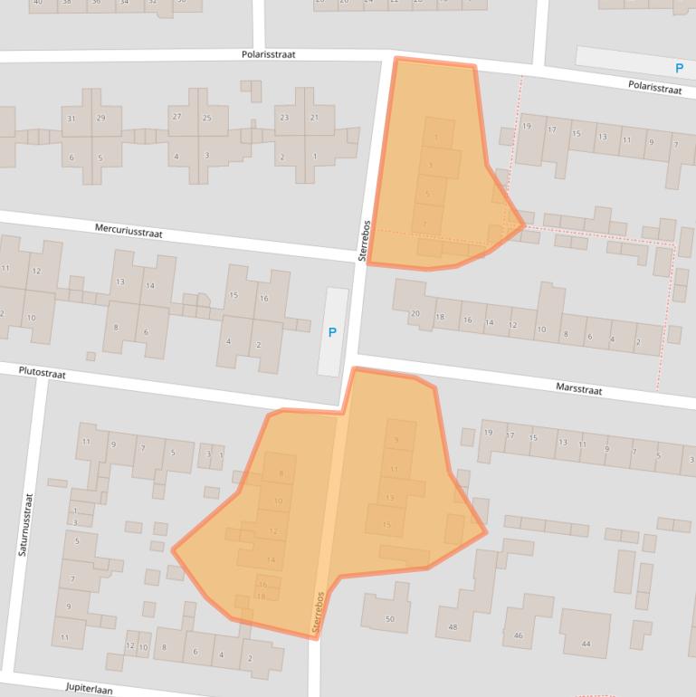 Kaart van postcodegebied 5101TZ.