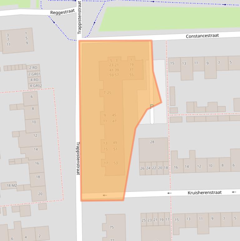 Kaart van postcodegebied 5101XB.