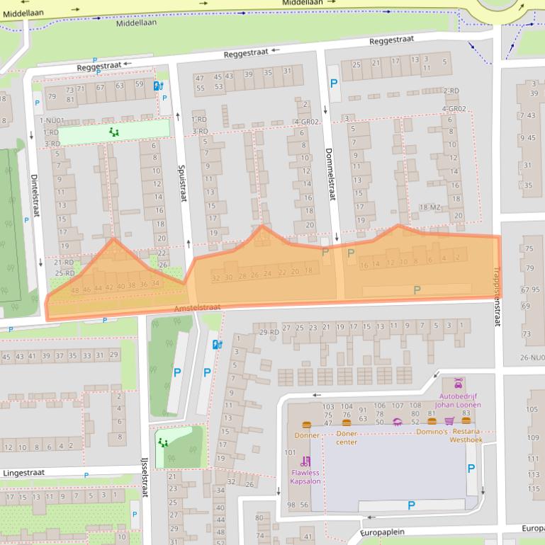 Kaart van postcodegebied 5101XJ.