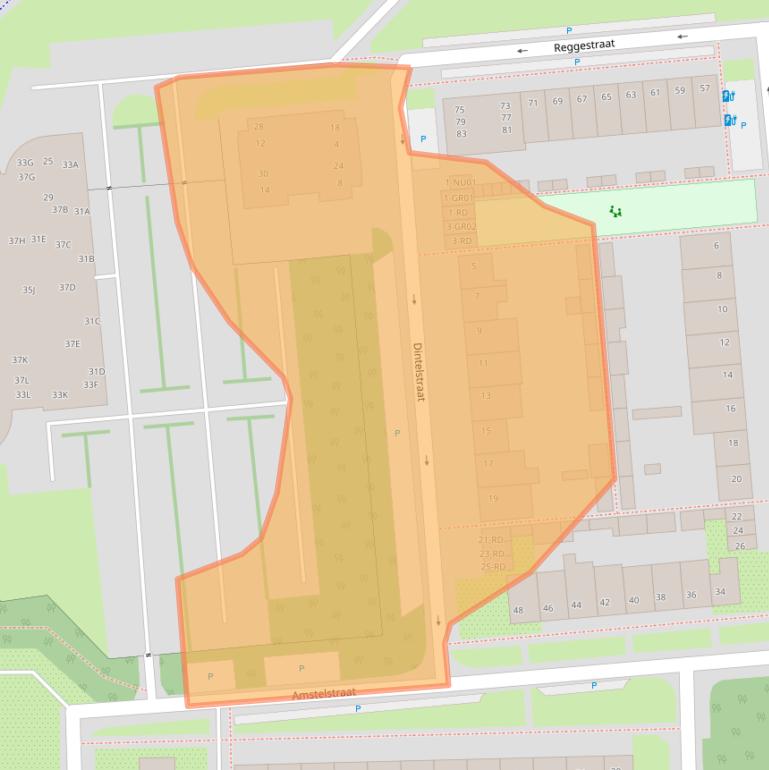 Kaart van postcodegebied 5101XK.