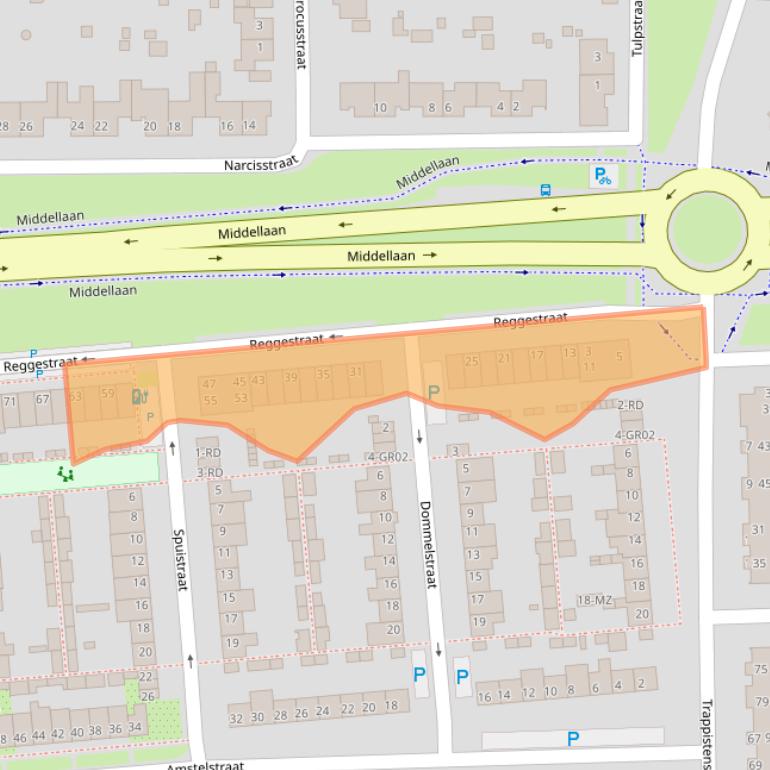Kaart van postcodegebied 5101XL.