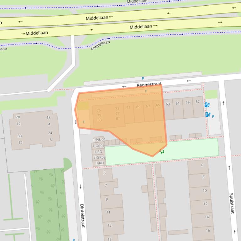 Kaart van postcodegebied 5101XM.