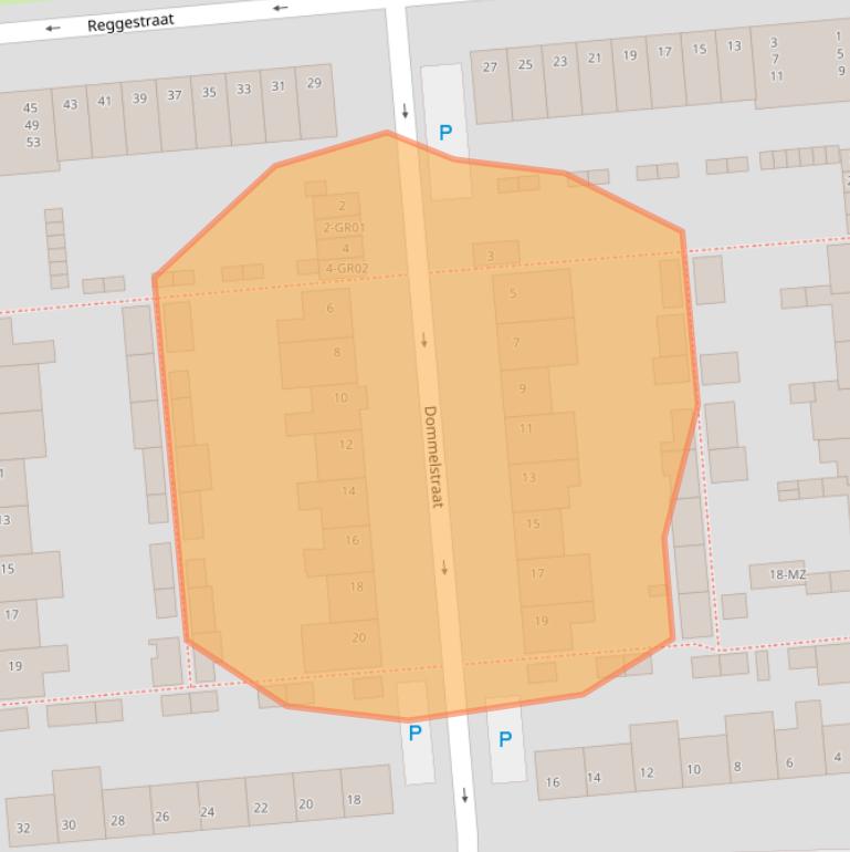 Kaart van postcodegebied 5101XP.