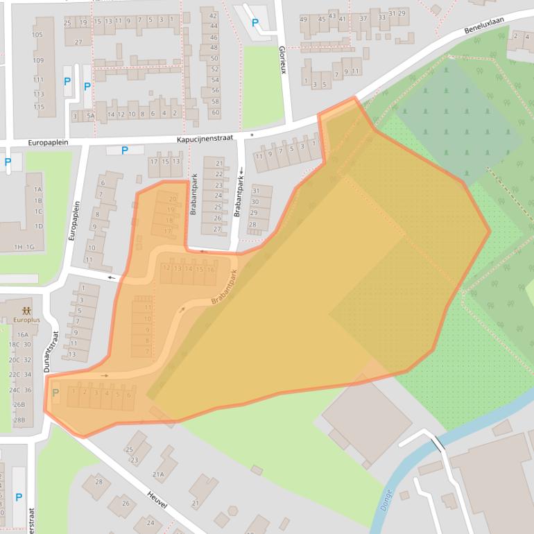 Kaart van postcodegebied 5101ZA.