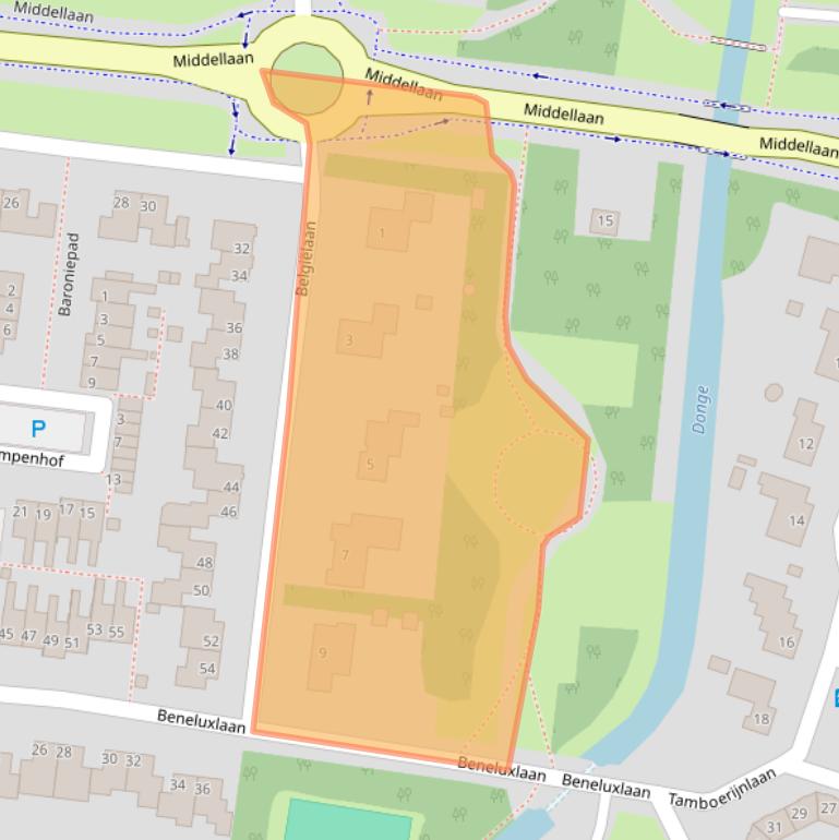 Kaart van postcodegebied 5101ZE.