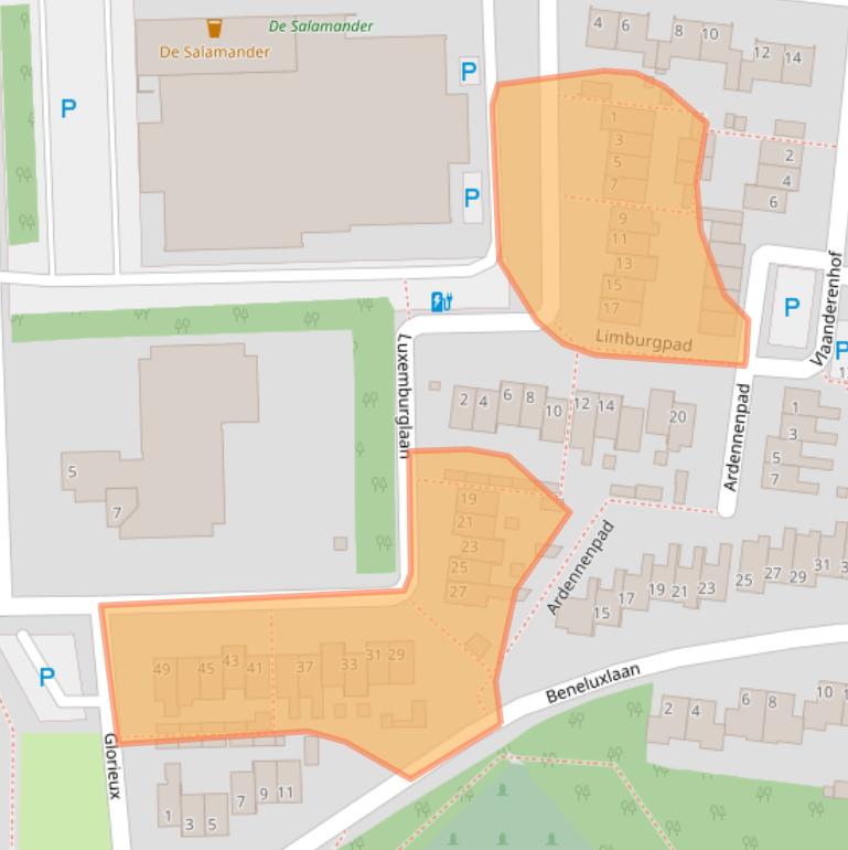 Kaart van postcodegebied 5101ZH.