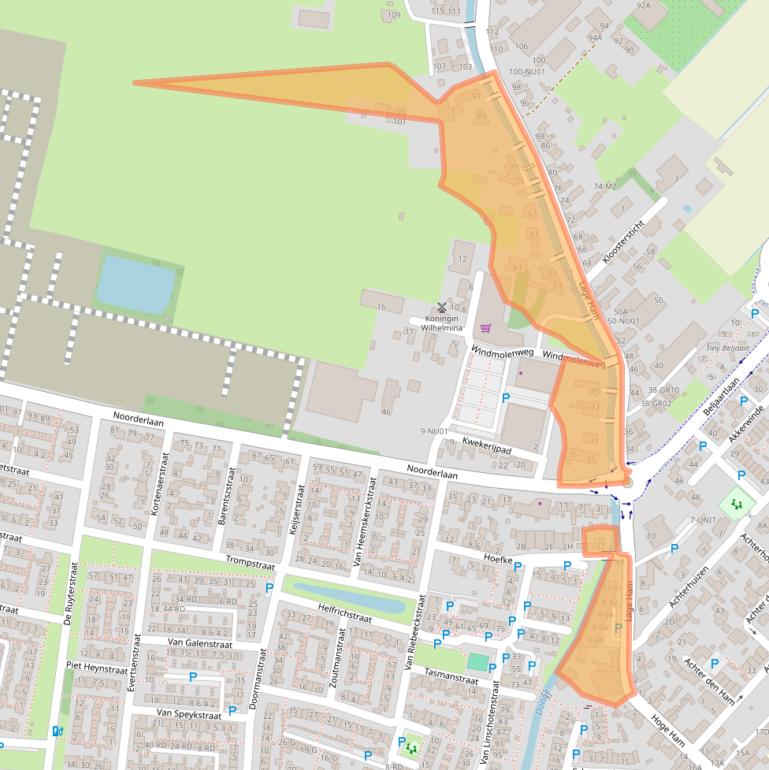 Kaart van postcodegebied 5102AA.