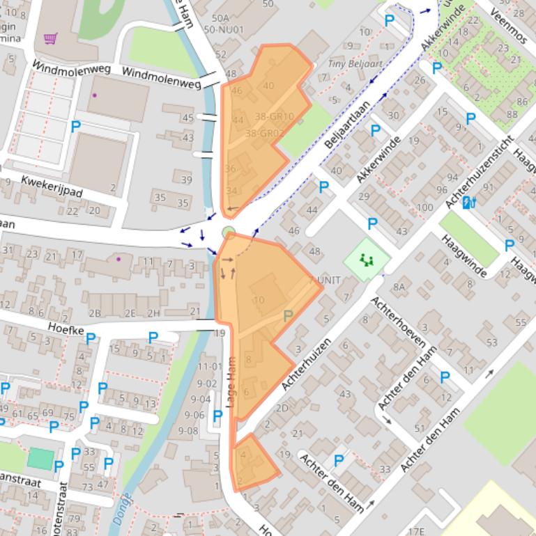 Kaart van postcodegebied 5102AC.