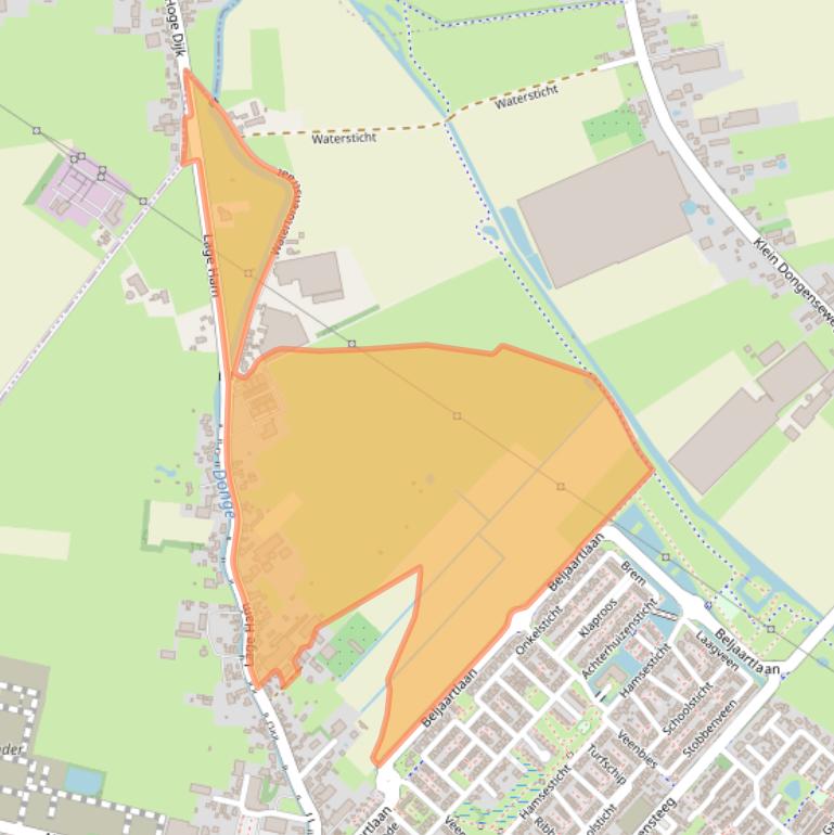 Kaart van postcodegebied 5102AE.