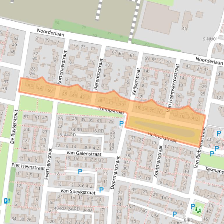 Kaart van postcodegebied 5102BT.