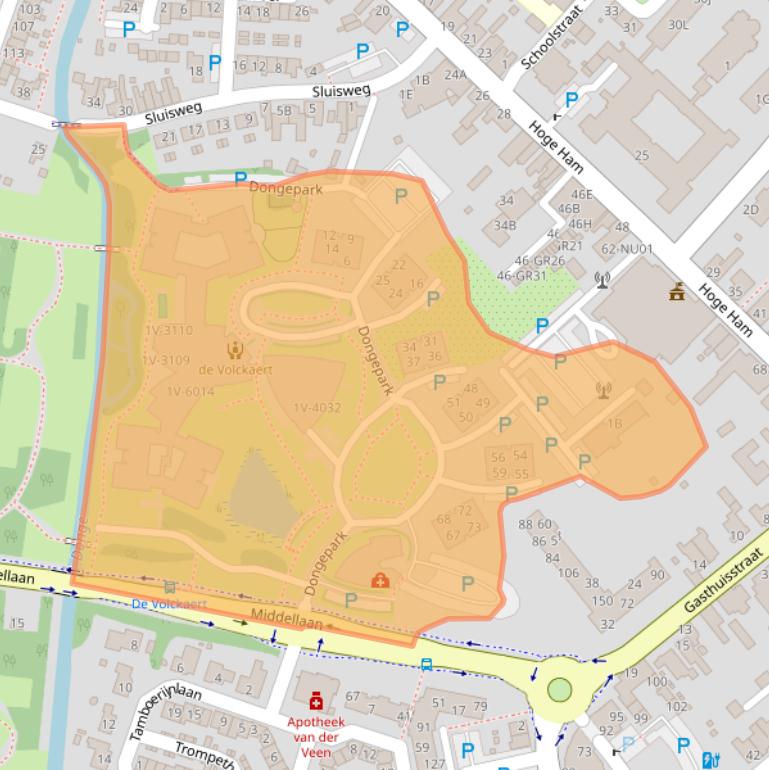 Kaart van postcodegebied 5102DB.