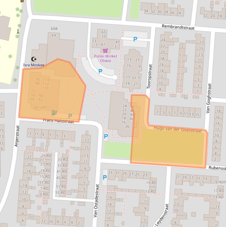 Kaart van postcodegebied 5102DH.