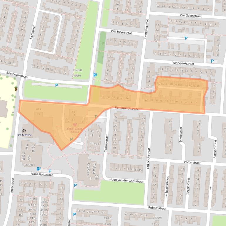 Kaart van postcodegebied 5102DK.