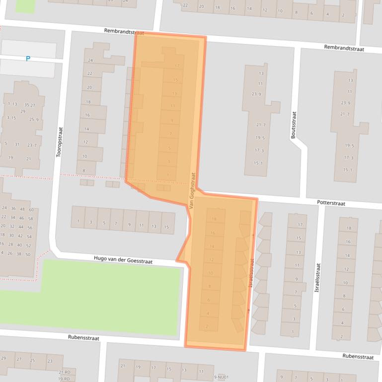 Kaart van postcodegebied 5102DL.