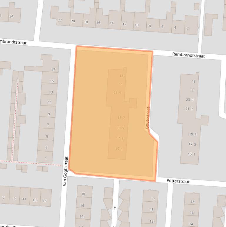 Kaart van postcodegebied 5102DM.