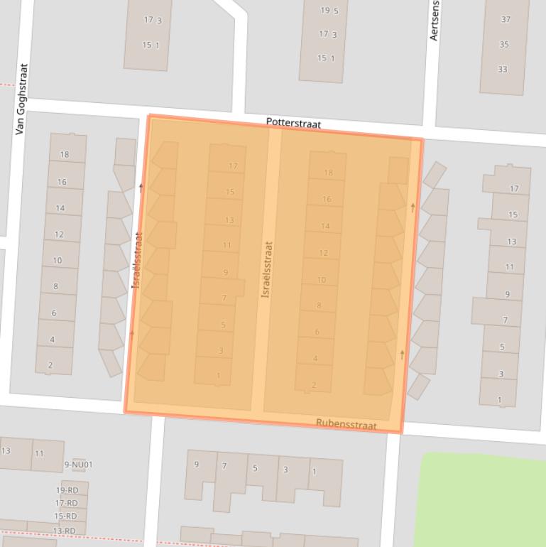 Kaart van postcodegebied 5102DS.