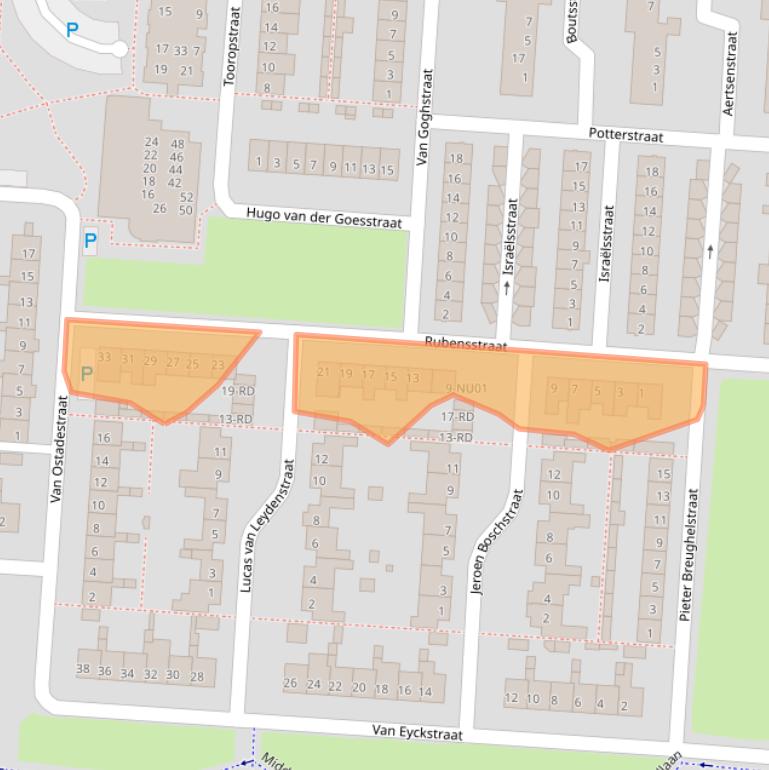 Kaart van postcodegebied 5102DT.