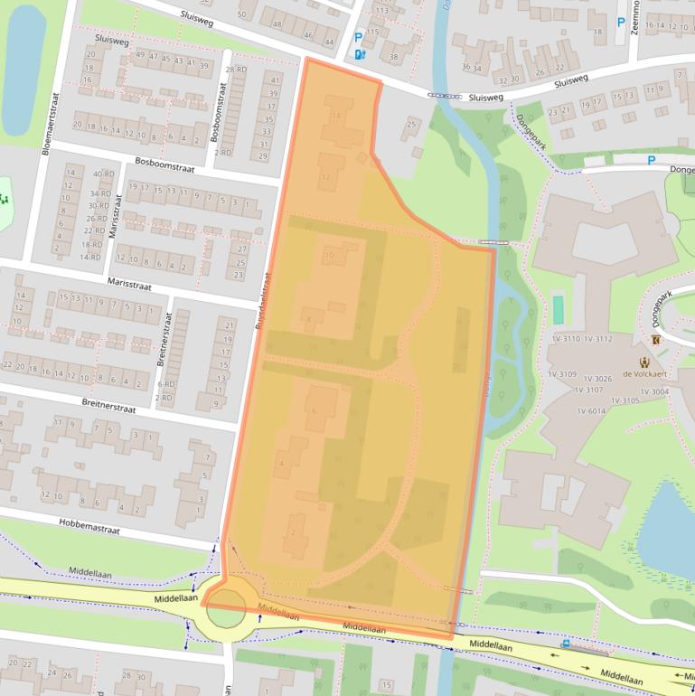 Kaart van postcodegebied 5102EH.