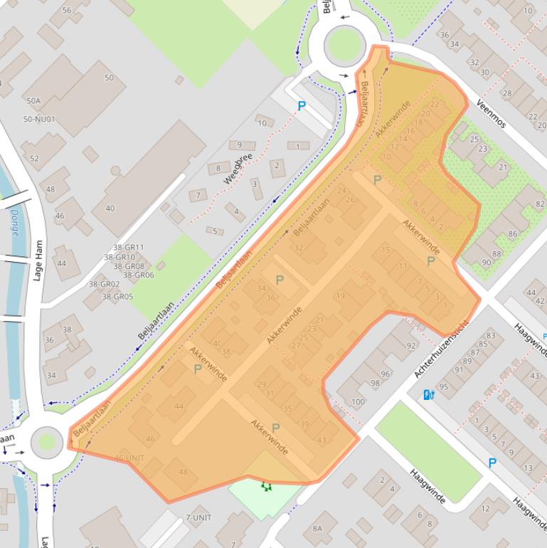 Kaart van postcodegebied 5102HC.