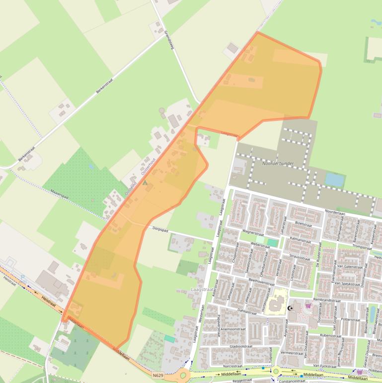 Kaart van postcodegebied 5102PA.