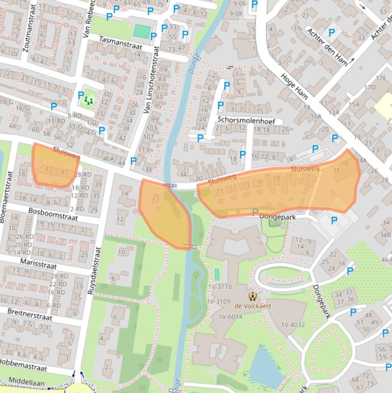 Kaart van postcodegebied 5102VA.