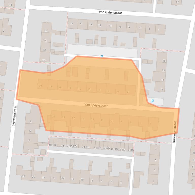 Kaart van postcodegebied 5102VL.