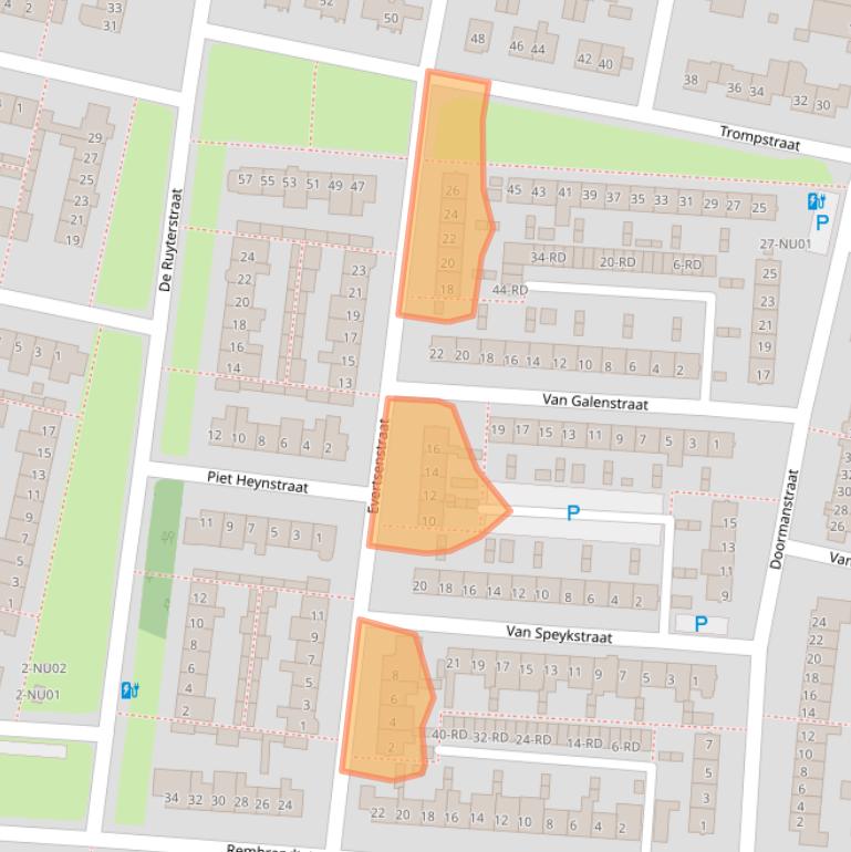 Kaart van postcodegebied 5102VN.