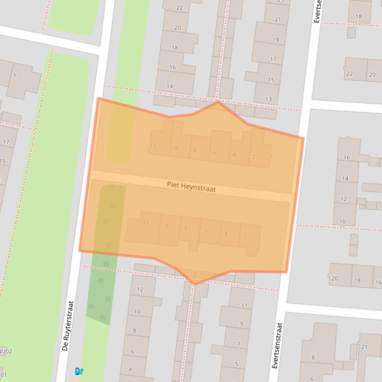 Kaart van postcodegebied 5102VP.