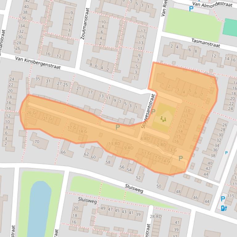 Kaart van postcodegebied 5102VR.