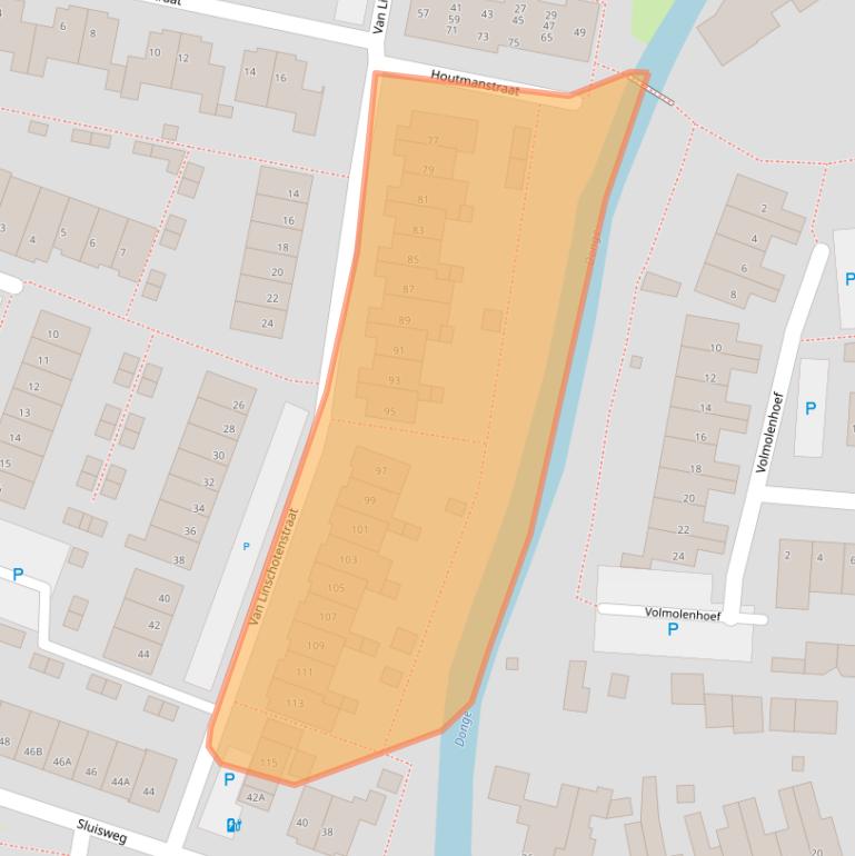 Kaart van postcodegebied 5102WD.