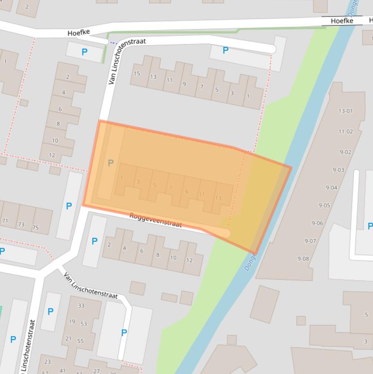 Kaart van postcodegebied 5102WG.