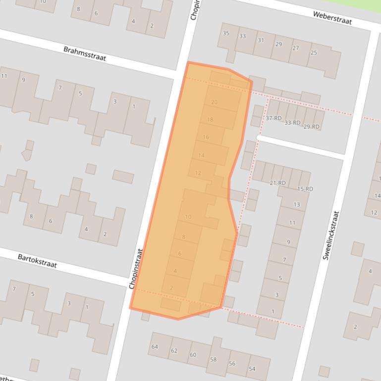 Kaart van postcodegebied 5102XH.