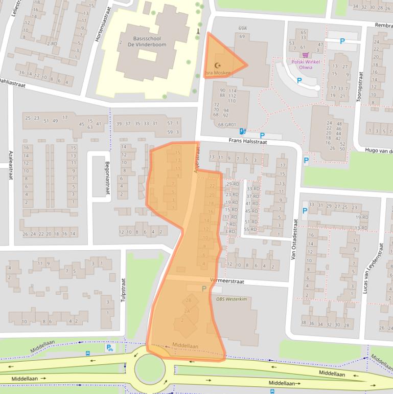 Kaart van postcodegebied 5102ZA.