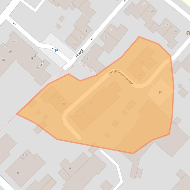 Kaart van postcodegebied 5103AD.