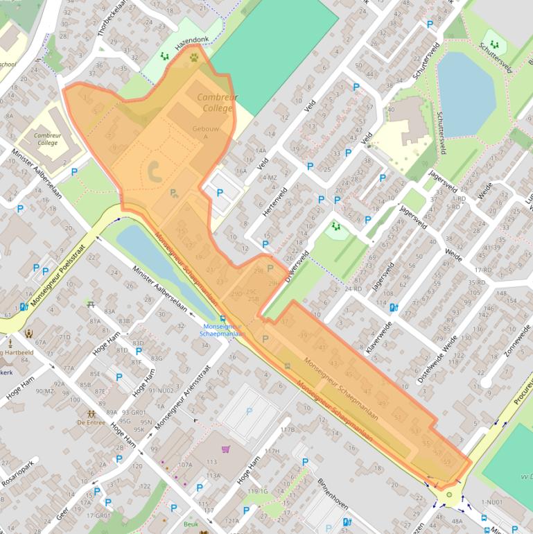 Kaart van postcodegebied 5103BB.