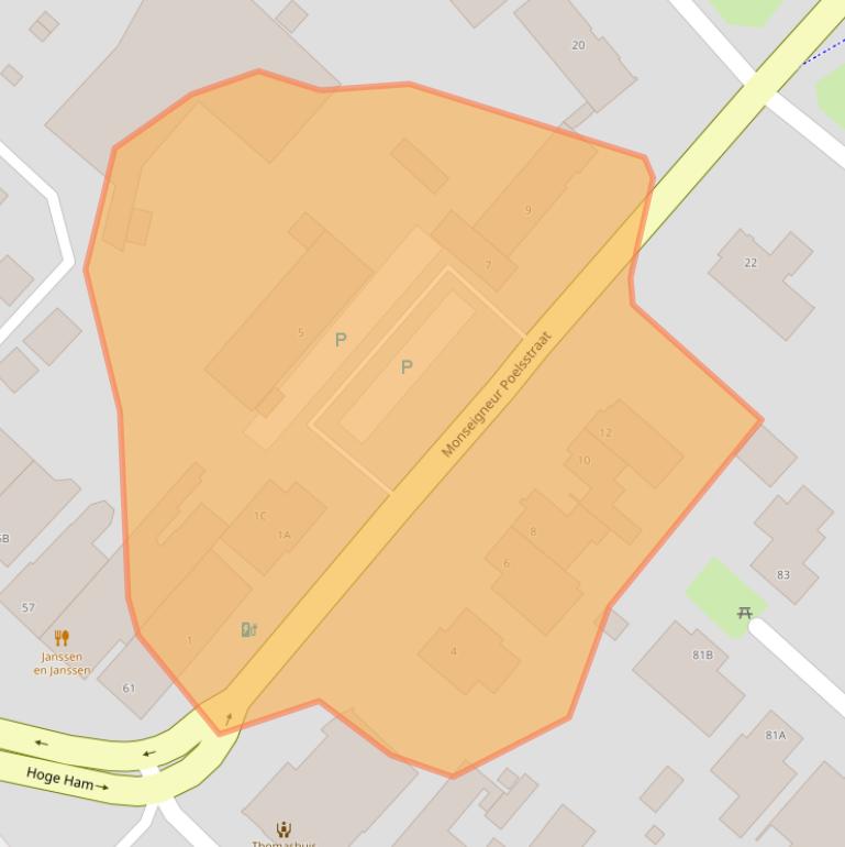 Kaart van postcodegebied 5103BD.