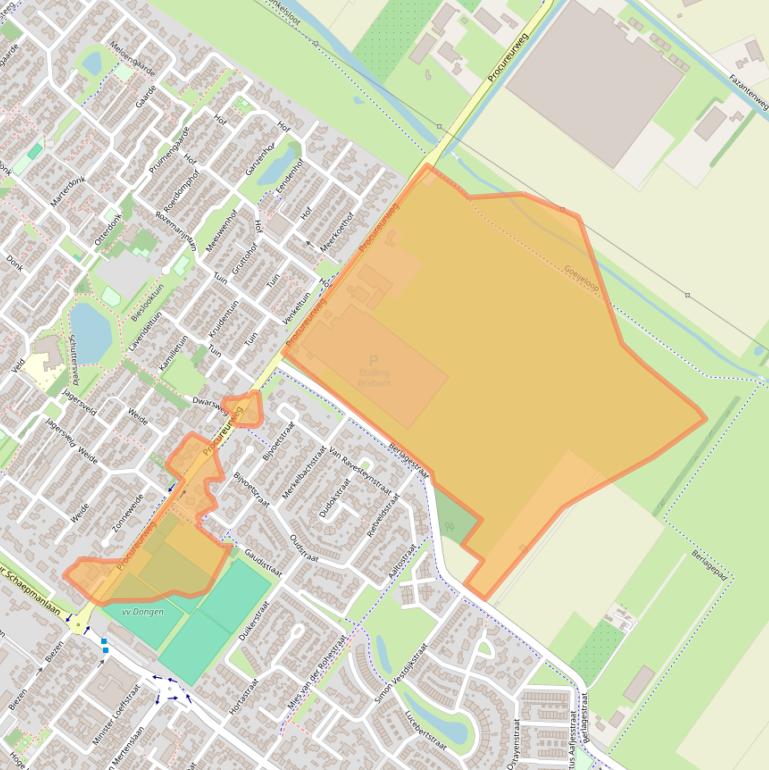 Kaart van postcodegebied 5103BG.