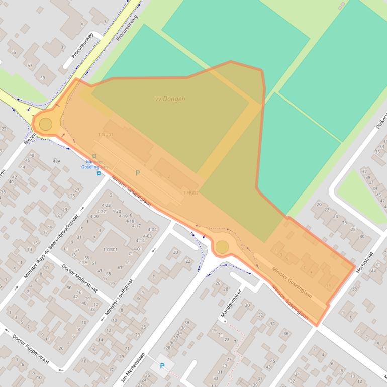 Kaart van postcodegebied 5103BH.